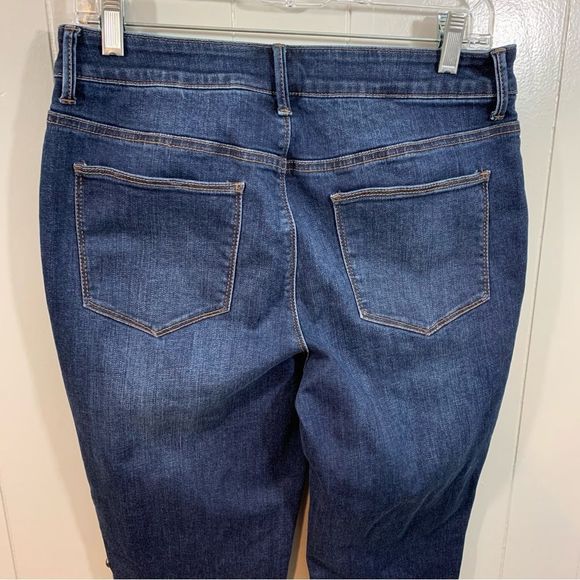 Chico's The Platinum Jegging Dark Blue Studded High Rise Skinny Jeans 6 S 0.5 - Picture 9 of 9